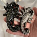 Silver Obsidian Golden Obsidian Scorpion Animal Zodiac Carving