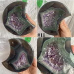 Amethyst Agate Moon Carving With Free Metal Stand