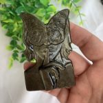 Silver Sheen Obsidian Golden Sheen Obsidian Butterfly Girl Don't Talk Carving