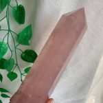 Big Rose Quartz Point Tower With Free Stand