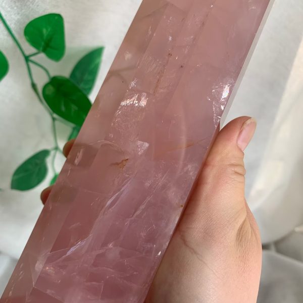 Big Rose Quartz Point Tower With Free Stand