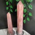 Big Rose Quartz Point Tower With Free Stand