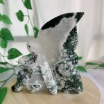 Moss Agate Butterfly Fairy Crystal Butterfly Fairy Carving