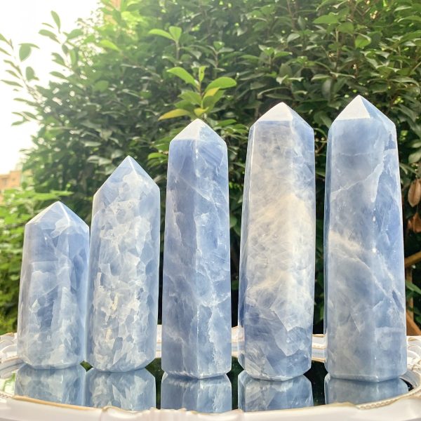 Big Blue Calcite Tower Large Crystal Point Tower