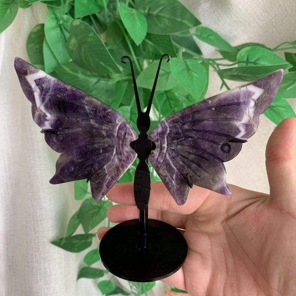 Small Crystal Butterfly Wing With Stand