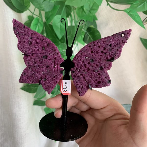 Small Crystal Butterfly Wing With Stand