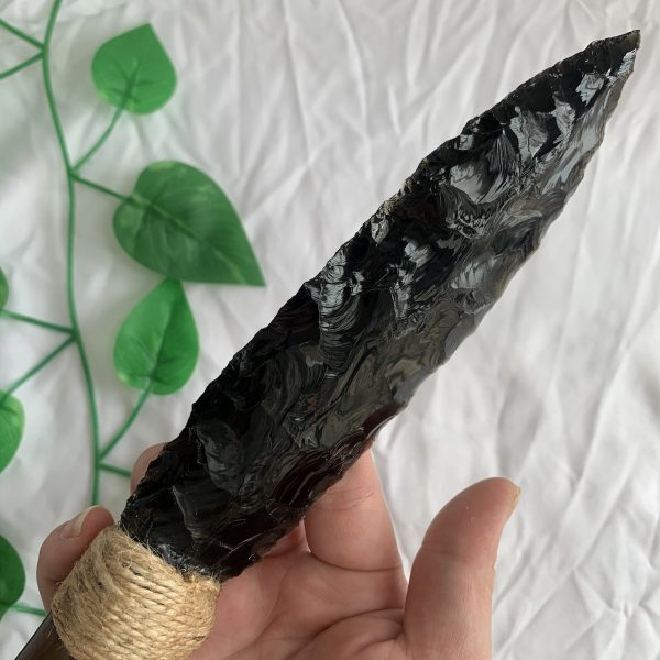 Raw Obsidian Knife Blade - Hand Made Knapped "Dragon Glass"