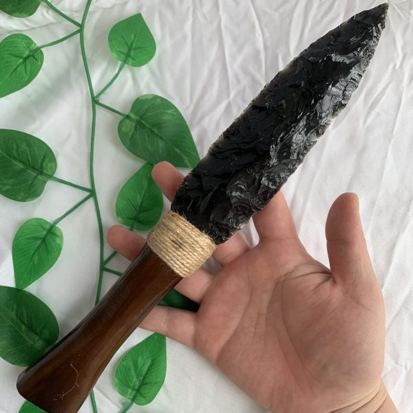 Raw Obsidian Knife Blade - Hand Made Knapped "Dragon Glass"