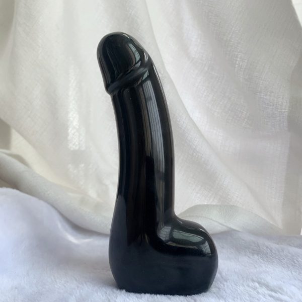 Obsidian Penis Dildo Carving Self-Standing