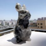 15cm Big Moss Agate Rabbit Animal Carving