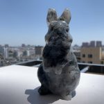 15cm Big Moss Agate Rabbit Animal Carving