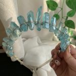 Aura Crystal Crown Colorful Coated Quartz Headpiece Crystal Crown Headband