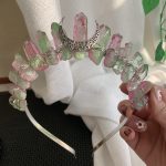 Aura Crystal Crown Colorful Coated Quartz Headpiece Crystal Crown Headband