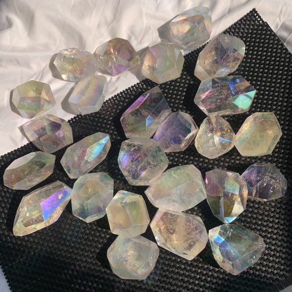 Angel Aura Quartz Freeform Titanium Aura Coated Crystal Cutting Free form