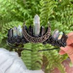 Goddess Crystal Crown Witch Celestial Moon Goddess Crown High Priestess Festival Crown Wiccan Costume Headpiece