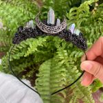 Goddess Crystal Crown Witch Celestial Moon Goddess Crown High Priestess Festival Crown Wiccan Costume Headpiece