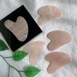 Rose Quartz Gua sha Massage Tool Crystal Guasha Board For Face Body Gift