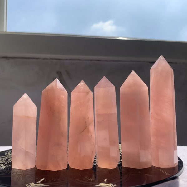 rose quartz small point tower (2)_rock crystal