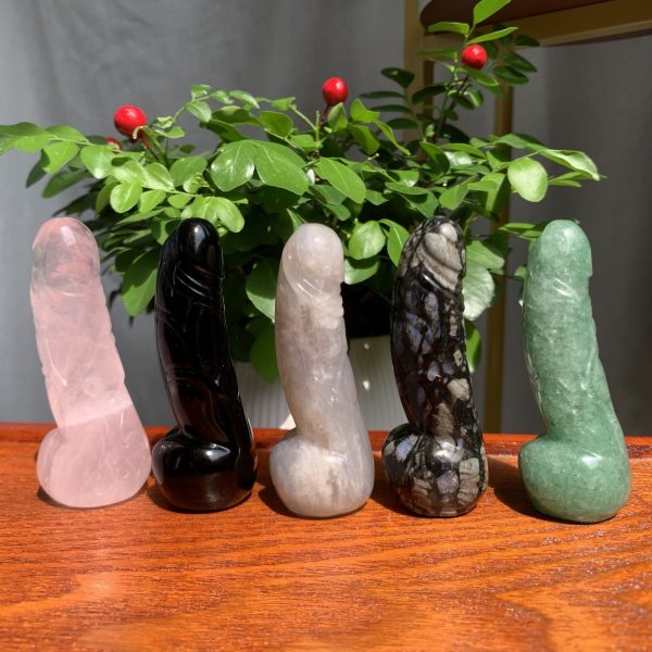 Small Crystal Dildo Carving Penis Self-Standing Gift