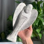 Large Howlite Angel Carving Self-Standing Crystal Angel