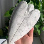 Large Howlite Angel Carving Self-Standing Crystal Angel