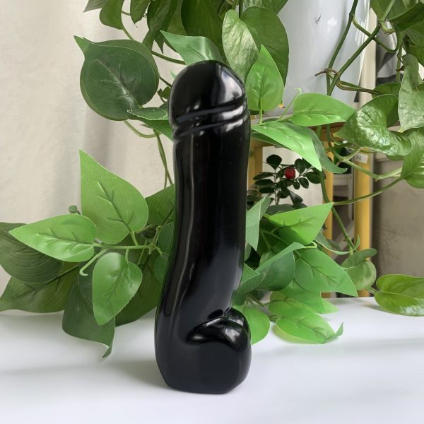 Obsidian Penis Crystal Dildo Carving  Self-Standing Toy&Decoration