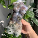 Moss Agate Female Body Ocean Jasper XL Crystal Goddess Lady Model 7inch