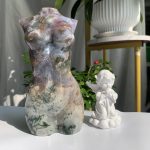 Moss Agate Female Body Ocean Jasper XL Crystal Goddess Lady Model 7inch