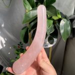 Rose Quartz Curved Yoni Wand Pleasure Wand Horn Wand