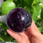 Watermelon Fluorite Sphere Ball Purple Pink Green Fluorite Crystal Sphere