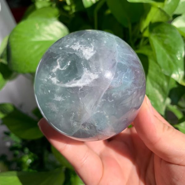 Watermelon Fluorite Sphere Ball Purple Pink Green Fluorite Crystal Sphere