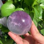 Watermelon Fluorite Sphere Ball Purple Pink Green Fluorite Crystal Sphere