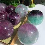 Watermelon Fluorite Sphere Ball Purple Pink Green Fluorite Crystal Sphere