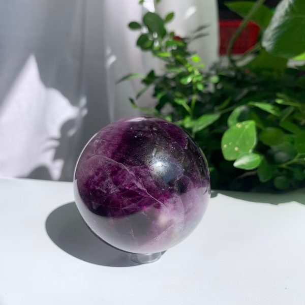 Watermelon Fluorite Sphere Ball Purple Pink Green Fluorite Crystal Sphere