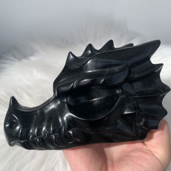 big black obsidian dragon head (1)