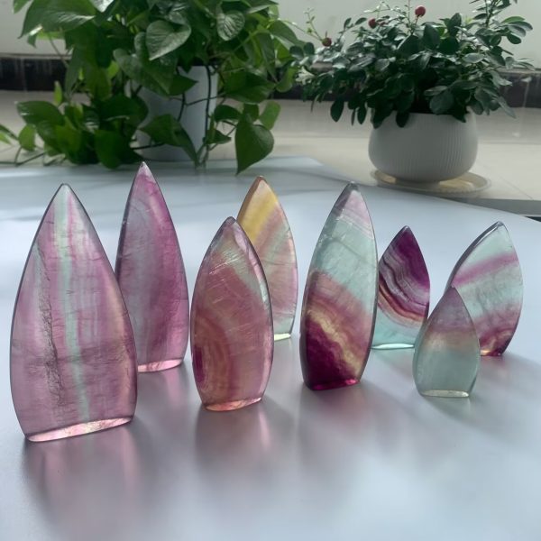 Candy Fluorite Freeform Self-Standing Colorful Fluorite Decoration