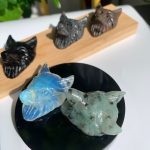 Crystal Wolf Head Carving Wolf Skull 1.5inch