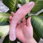 Rose Quartz Eggplant Yoni Wand Massage Wand