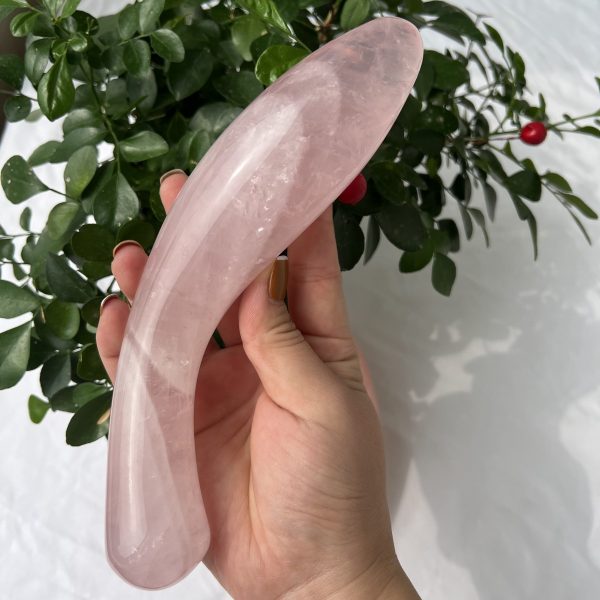 Rose Quartz Eggplant Yoni Wand Massage Wand