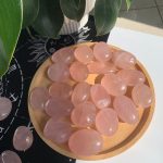 Small Rose Quartz Palm Stone Crystal Plam Stones