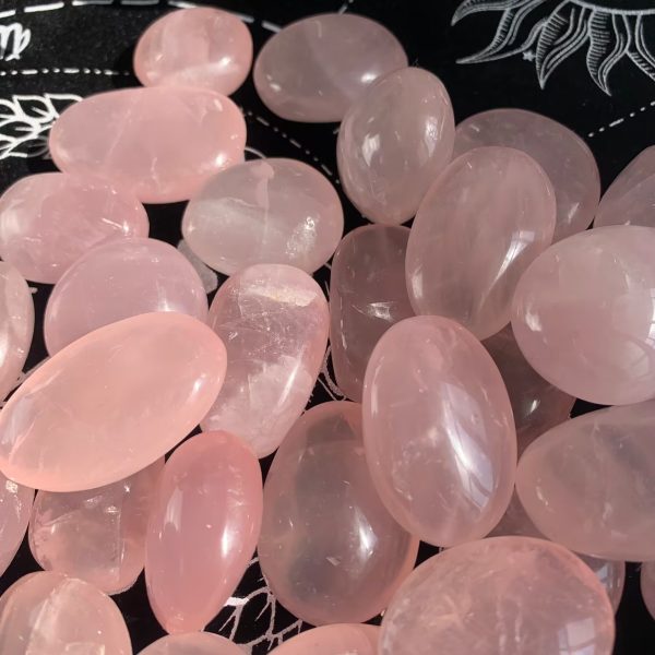 Small Rose Quartz Palm Stone Crystal Plam Stones