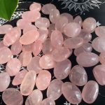 Small Rose Quartz Palm Stone Crystal Plam Stones