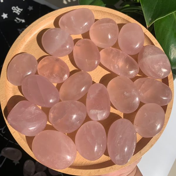 Small Rose Quartz Palm Stone Crystal Plam Stones