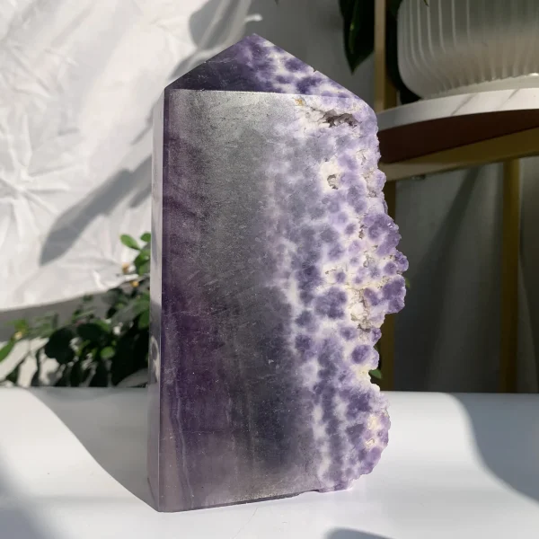 Silk Fluorite Specimen Mineral Tower Purple Fluorite Point Free Shipping