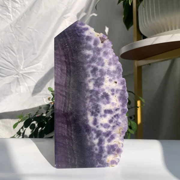 Silk Fluorite Specimen Mineral Tower Purple Fluorite Point Free Shipping