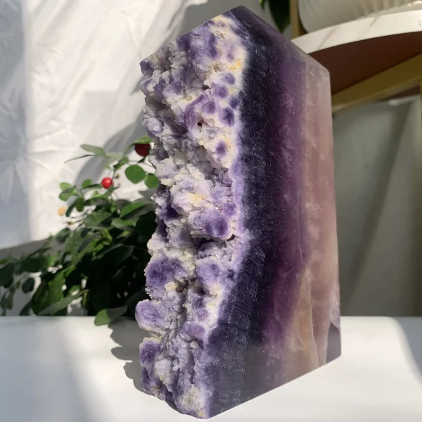 Silk Fluorite Specimen Mineral Tower Purple Fluorite Point Free Shipping