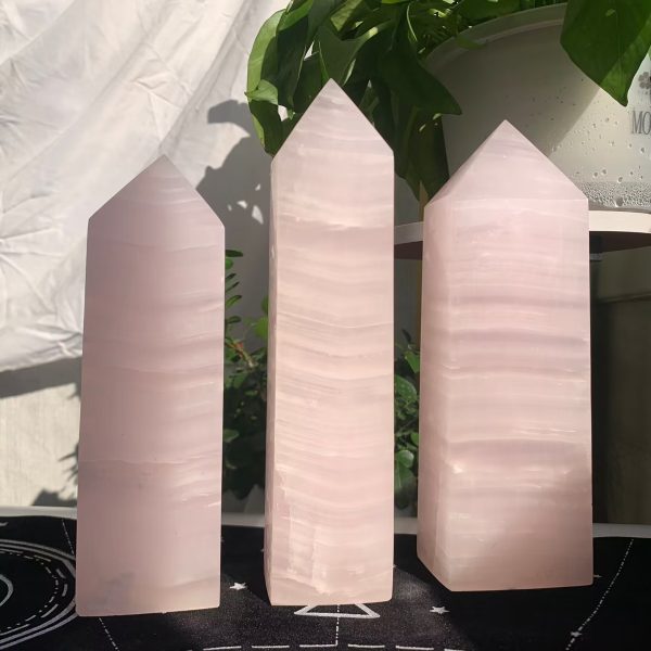 Big Pink Mangano Calcite Tower Crystal Point Tower Free Shipping