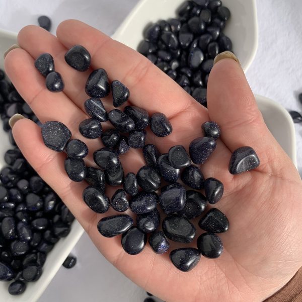 Blue Goldstone Gravel Blue Sandstone Chips Man-Made Glass 8-10mm Free Shiping (3)