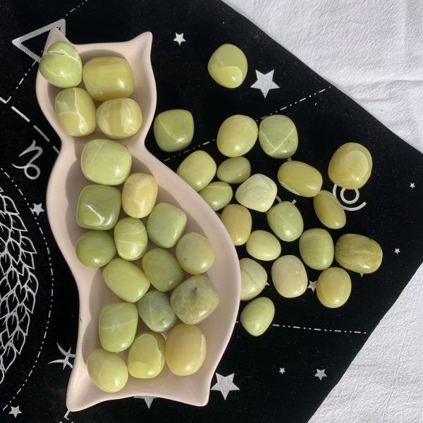 Lemon Jade Tumbled Stone New Jade Polished Stone Crystal Tumbles Free Shipping