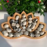 Wood Lotus Tray Flower Shape Dish Crystal Display Free Shipping